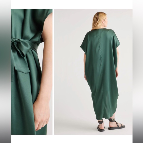 Quince Maternity Silk Dress W/O Belt - Picture 3 of 5